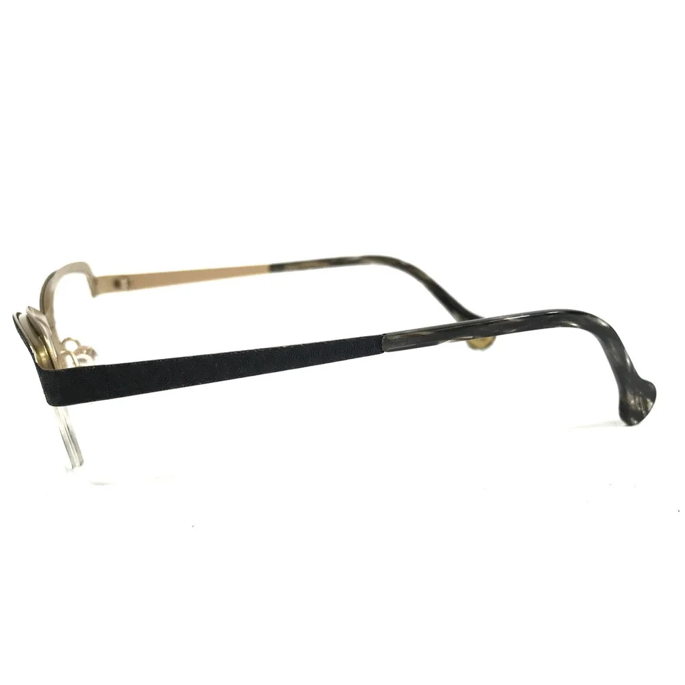 BOZ Eyeglasses Frames VIOLET 0050 Black Gilded Gold Cat Eye 53-17-140